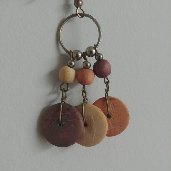 4/$20 Multi tone brown and bronze wood dangle earrings - Picture 5 of 8